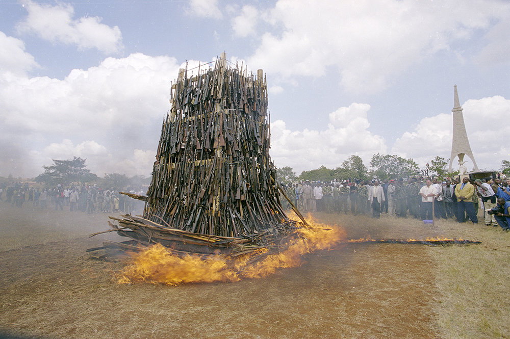 Weapons burning Jan Hurs gardens